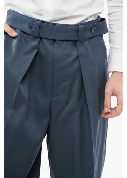 Pantaloni casual Jil Sander Straight Leg Virgin Wool Pants With Belt Blue Barbati (BM 16595697) 3
