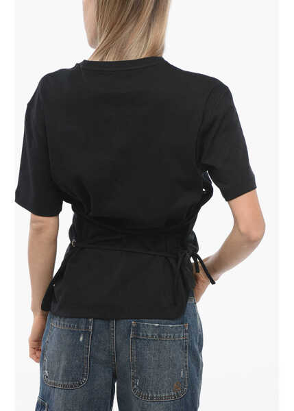 Tricouri John Richmond Tomiok Over T-Shirt With Rear Lace Detail Black Femei (BM 16595706) 2