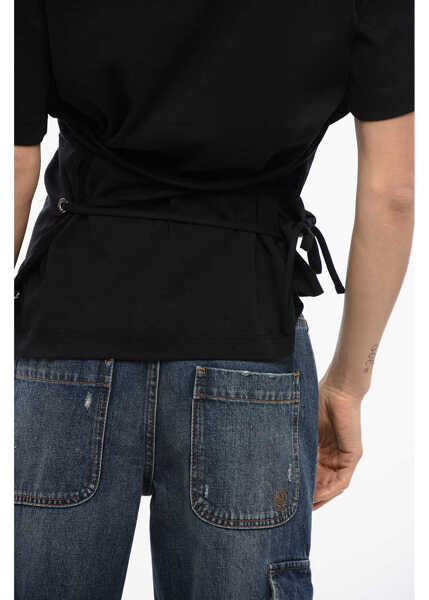 Tricouri John Richmond Tomiok Over T-Shirt With Rear Lace Detail Black Femei (BM 16595706) 4