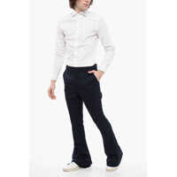 Pantaloni casual Balmain pentru Barbati - Pantaloni casual Balmain Twill Virgin Wool Flared Fit Pants Blue Barbati (BM 16595793) - B-mall.ro