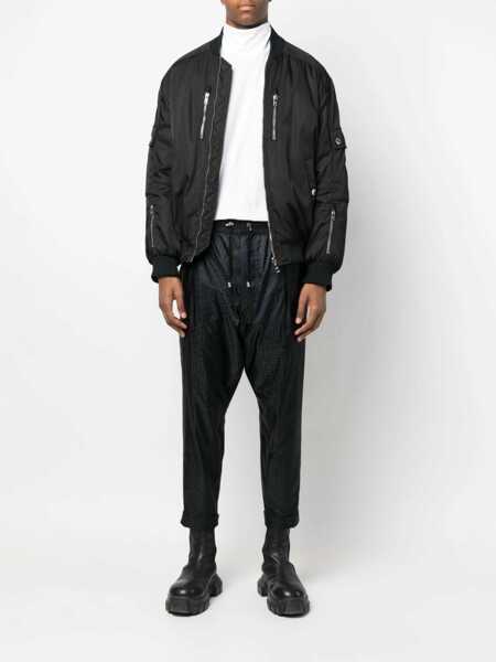 Pantaloni de trening Balmain Monogram Nylon Sweatpants With Flush Pockets Black Barbati (BM 16595799) 2