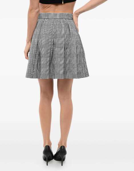 Fuste scurte Balmain Virgin Wool Blend Pleated Miniskirt With District Check Patt Black & White Femei (BM 16595802) 2