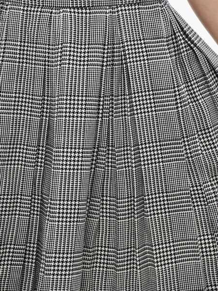 Fuste scurte Balmain Virgin Wool Blend Pleated Miniskirt With District Check Patt Black & White Femei (BM 16595802) 3