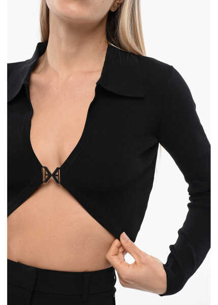 Cardigane John Richmond Stalag Cropped Cardigan With Metal Application Black Femei (BM 16595892) 3