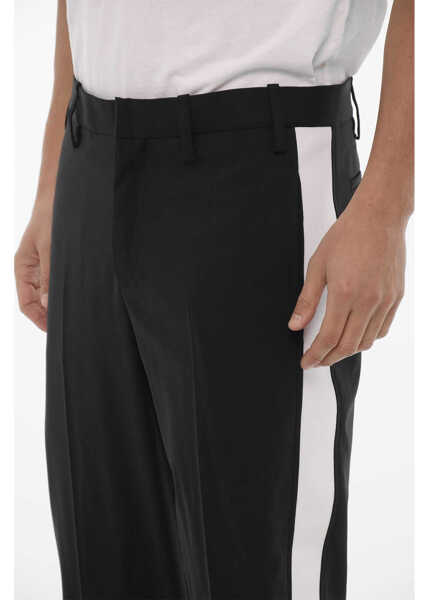 Pantaloni casual Neil Barrett Slim-Fit Pants With Contrasting Side Stripe Black Barbati (BM 16595910) 3