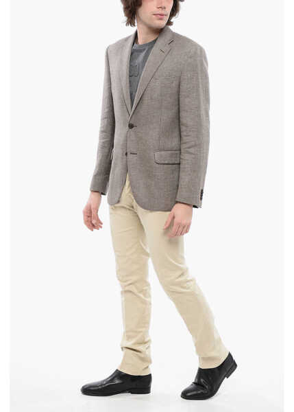 Sacouri CORNELIANI Cc Collection Side Vents Notch Lapel Right 2-Button Blazer Brown Barbati (BM 16595925) 4