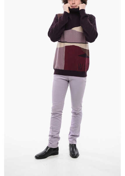 Pulovere CORNELIANI Cashmere Turtleneck Sweater With Multicolored Brand Burgundy Barbati (BM 16595934) 4