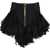 Balmain Lace Ruffled Miniskirt With Back Zip Black