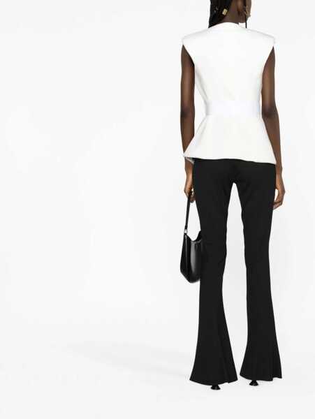 Veste casual Balmain Peak Lapel Bondage Vest White Femei (BM 16595973) 4