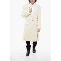 Paltoane Balmain pentru Barbati - Paltoane Balmain Wool Blend Slim Fit Coat With Padded Shoulders White Barbati (BM 16595976) - B-mall.ro