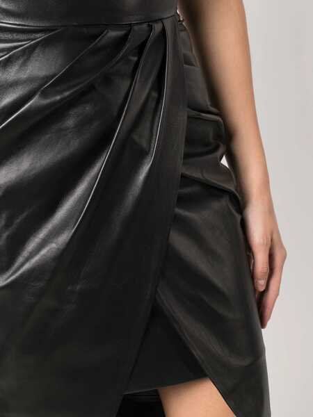 Fuste casual Balmain Leather Wrapped Midi Skirt Black Femei (BM 16595994) 5