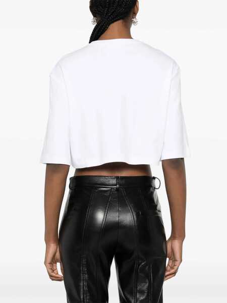 Tricouri John Richmond Cropped Genya T-Shirt With Oversized Fit White Femei (BM 16596081) 4