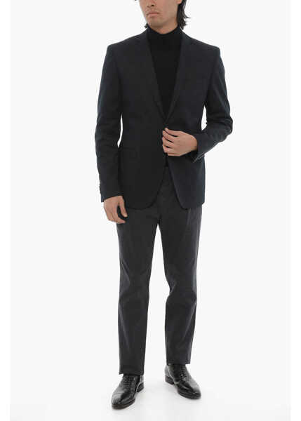 Sacouri CORNELIANI Cc Collection Cotton Blend Blazer With Side Splits Blue Barbati (BM 16596096) 4