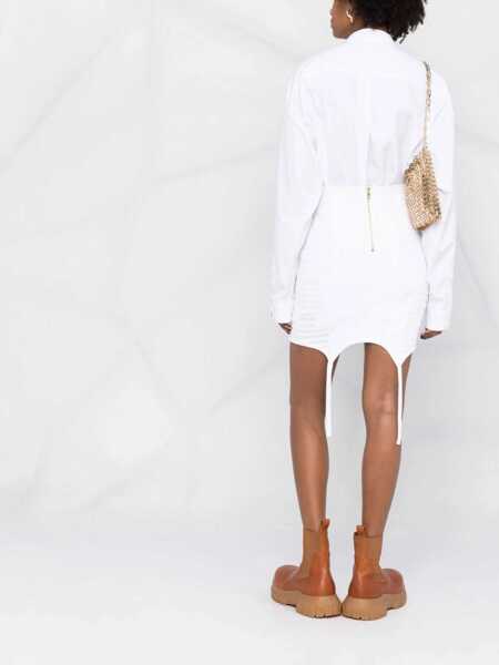 Fuste scurte Balmain Lace-Up Design Knitted Miniskirt White Femei (BM 16596135) 4