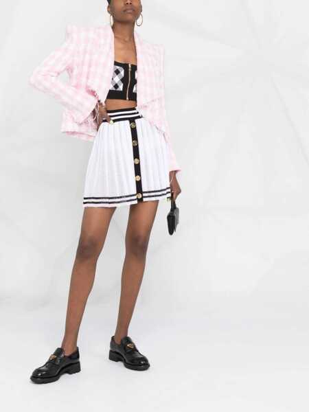 Sacouri Balmain Fringed Tweed Blazer Pink Femei (BM 16596156) 2