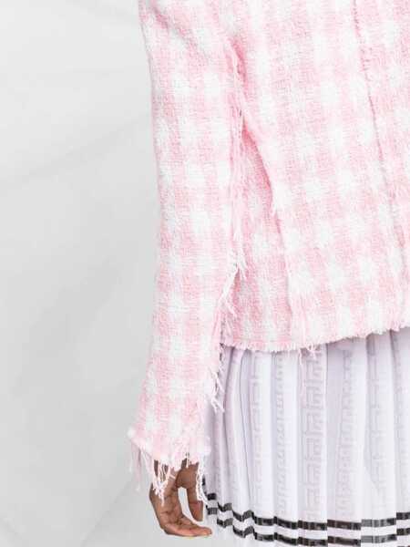 Sacouri Balmain Fringed Tweed Blazer Pink Femei (BM 16596156) 3