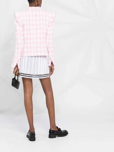 Sacouri Balmain Fringed Tweed Blazer Pink Femei (BM 16596156) 4