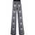 Balmain Wide-Fit Pants With Geometric Pattern Black & White