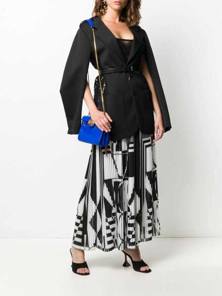 Fuste lungi Balmain Pleated Longuette Skirt With Geometric Print Black & White Femei (BM 16596168) 2