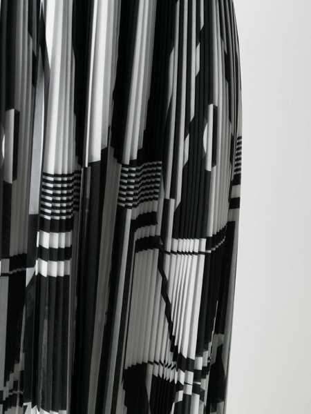 Fuste lungi Balmain Pleated Longuette Skirt With Geometric Print Black & White Femei (BM 16596168) 5
