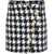 Balmain Houndstooth Patterned Tweed Miniskirt Black & White