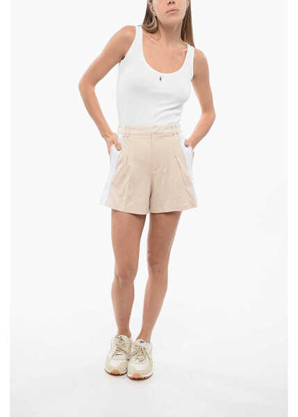 Pantaloni scurti John Richmond Stretch Axim Shorts With Side Bands Beige Femei (BM 16596369) 4