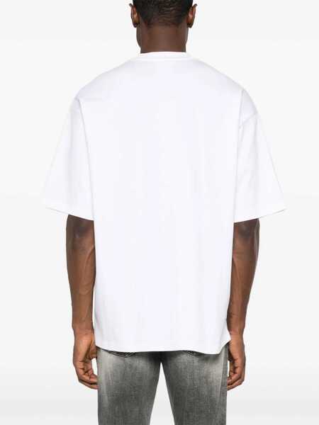 Tricouri John Richmond Pelac Oversized T-Shirt With Contrasting Print White Barbati (BM 16596372) 4