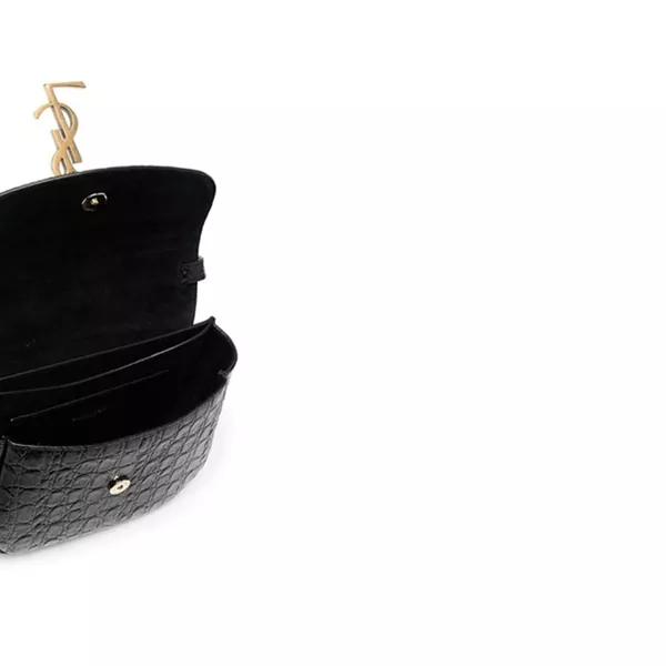 Genti de mana Saint Laurent Saint Laurent Kaia Croco Shoulder Bag Black Femei (BM 16596438) 3