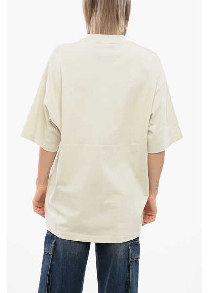 Tricouri John Richmond Pelac Oversized T-Shirt With Contrasting Print Beige Barbati (BM 16597110) 2