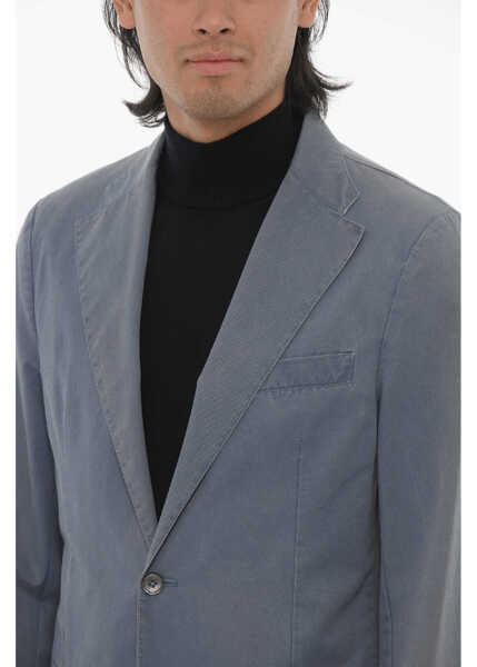 Sacouri CORNELIANI Id Half-Lined Cotton Blazer With Patch Pockets Light Blue Barbati (BM 16597122) 3