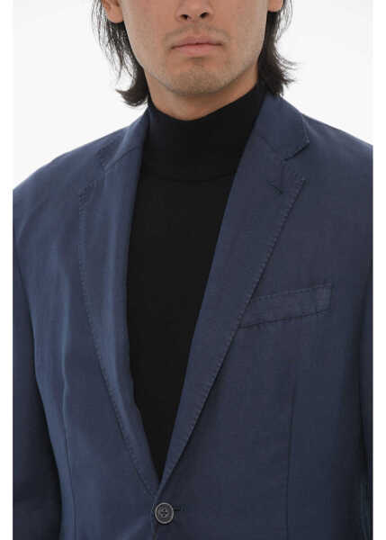 Sacouri CORNELIANI Cc Collection Wool Blend Blazer With Patch Pockets Blue Barbati (BM 16597140) 3