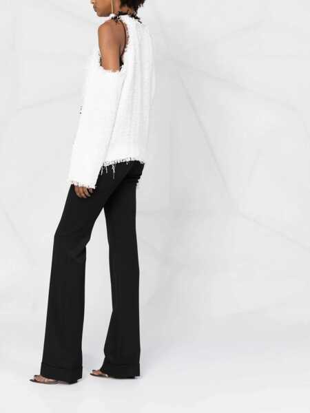 Sacouri Balmain Tweed Cold-Shoulder Blazer With Contrasting Hems Black & White Femei (BM 16597152) 4