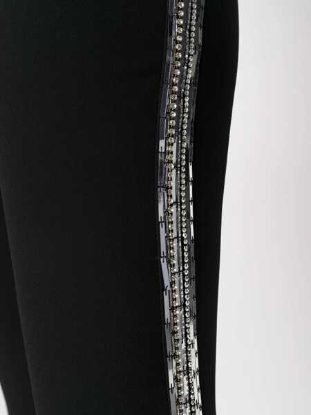 Pantaloni casual Balmain Flare-Fit Pants With Sequined Side Bands Black Femei (BM 16597386) 5