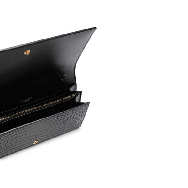 Genti de mana Saint Laurent Saint Laurent Cassandre Croco Shoulder Bag Black Femei (BM 16597416) 3