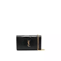 Genti de mana Saint Laurent Cassandre Croco Shoulder Bag Femei
