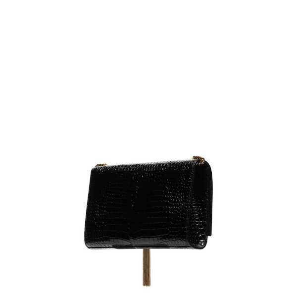 Genti de mana Saint Laurent Saint Laurent Kate Medium Tassel Crocodile Embossed Leather Bag Black Femei (BM 16597422) 2