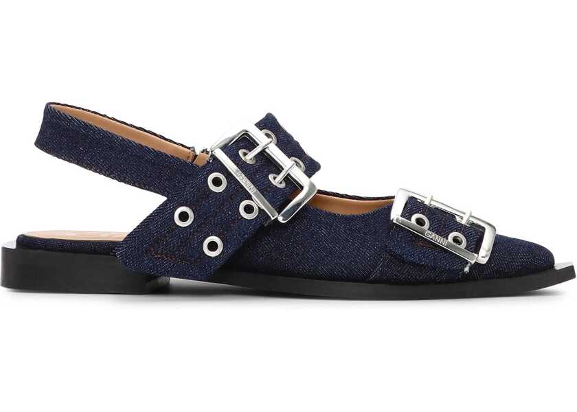 Balerini Ganni Ballerina With Buckle DENIM Femei (BM 16603305) 1