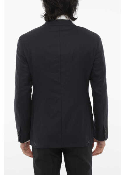 Sacouri CORNELIANI Cc Collection Virgin Wool Half-Lined 2-Buttons Blazer With P Blue Barbati (BM 16603866) 2