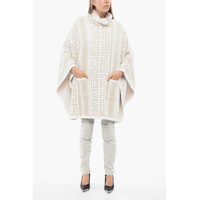 Caciuli Hooded Poncho With Lurex Maxi Monogram Femei