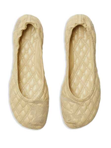 Pantofi fara toc Burberry Burberry Sadler Leather Ballerina Flats White Femei (BM 16604073) 4