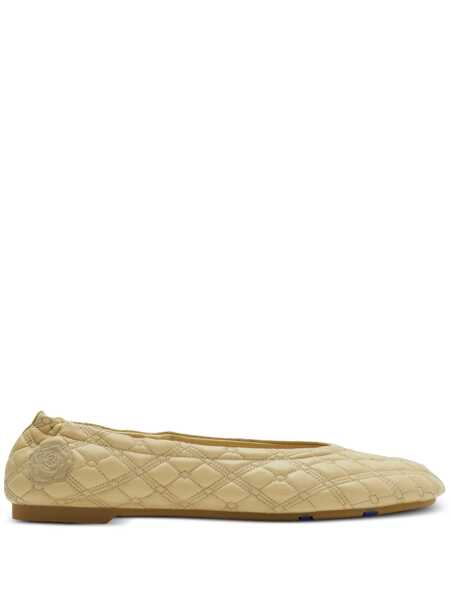 Pantofi fara toc Burberry Burberry Sadler Leather Ballerina Flats White Femei (BM 16604073) 1