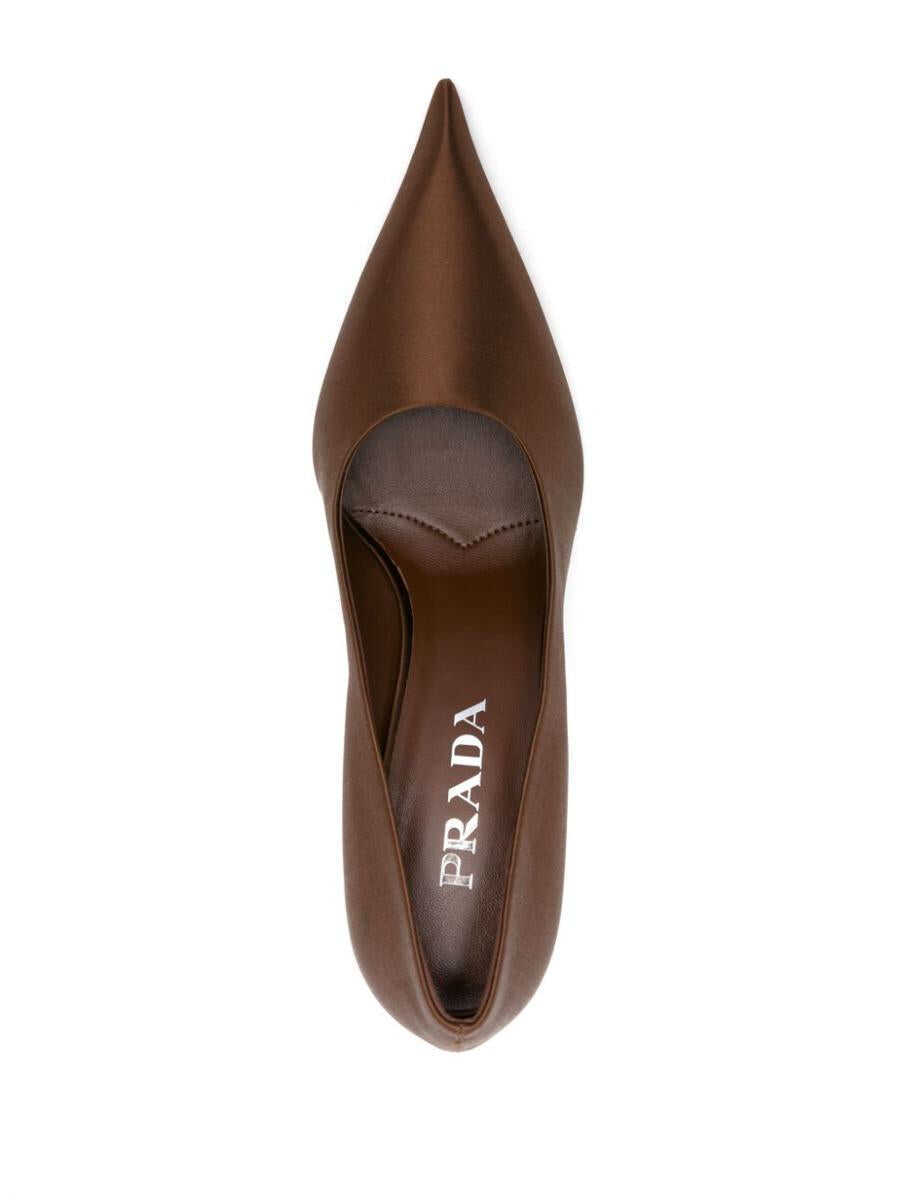 Pantofi cu toc Prada Prada Pointed-Toe Satin Pumps TABACCO Femei (BM 16604874) 4