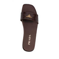 Sandale Prada Dama - Sandale Prada Prada Triangle-Logo Embossed-Crocodile Slides Brown Femei (BM 16605114) - B-mall.ro