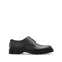 Pantofi eleganti 'Altavilla' Black Derby Lace-Up Shoes With Metal Dg Logo On Heel In Brushed Leather Man Barbati