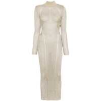 Rochii Self-Portrait Gold Lurex Knit Maxi Dress Clothing Femei