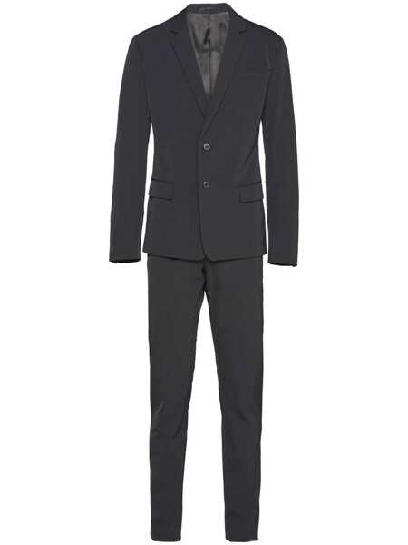 Costume Prada Prada Single-Breasted Techno Suit Black Barbati (BM 16612410) 1