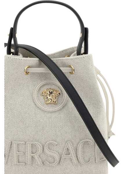 Genti de mana Versace La Medusa Bucket Bag ROPE ICE BLACK VERSACE GOLD Femei (BM 16613283) 4