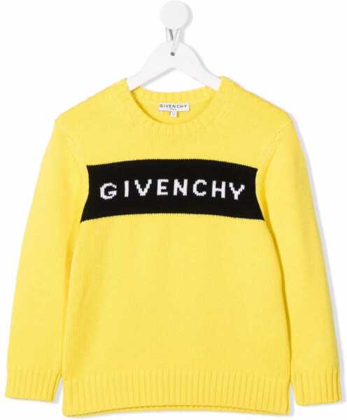 Pulovere casual Givenchy Knitted Jumper Givenchy Jacquard Logo YELLOW Baieti (BM 16613553) 1