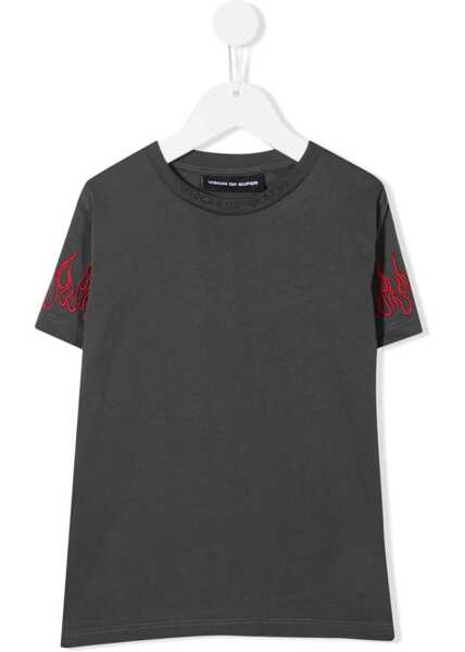 Tricouri Vision of Super M/C Embroidery Red Flames CHARCOAL Baieti (BM 16613631) 1