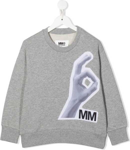 Hanorace MM6 Maison Margiela Mm Ok Crewneck Sweatshirt GREY Fete (BM 16613652) 1